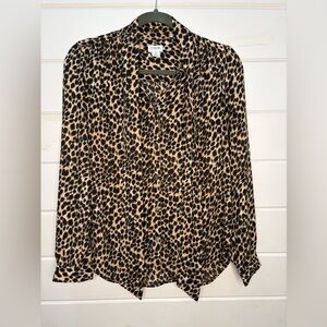 J. Crew Leopard Print button up top size XS